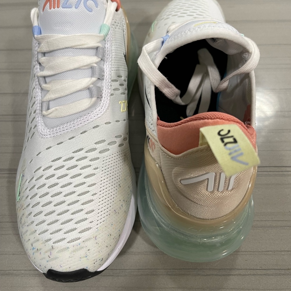 Nike Air Max 270 Mens white with multicolor sneakers